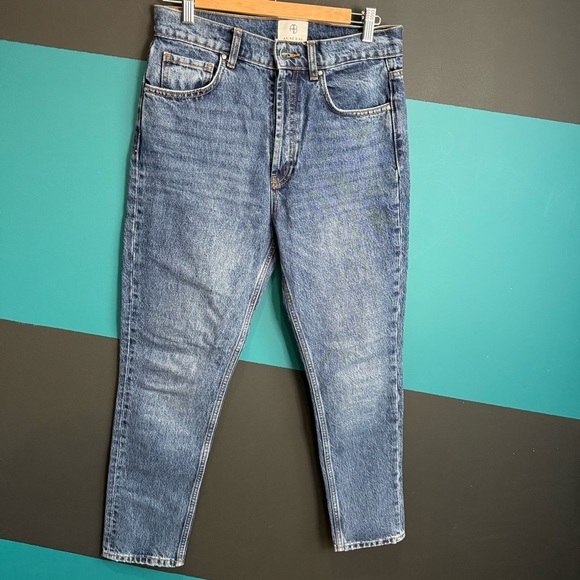 Anine Bing Blue Straight Leg Jeans size 27 - Picture 7 of 16